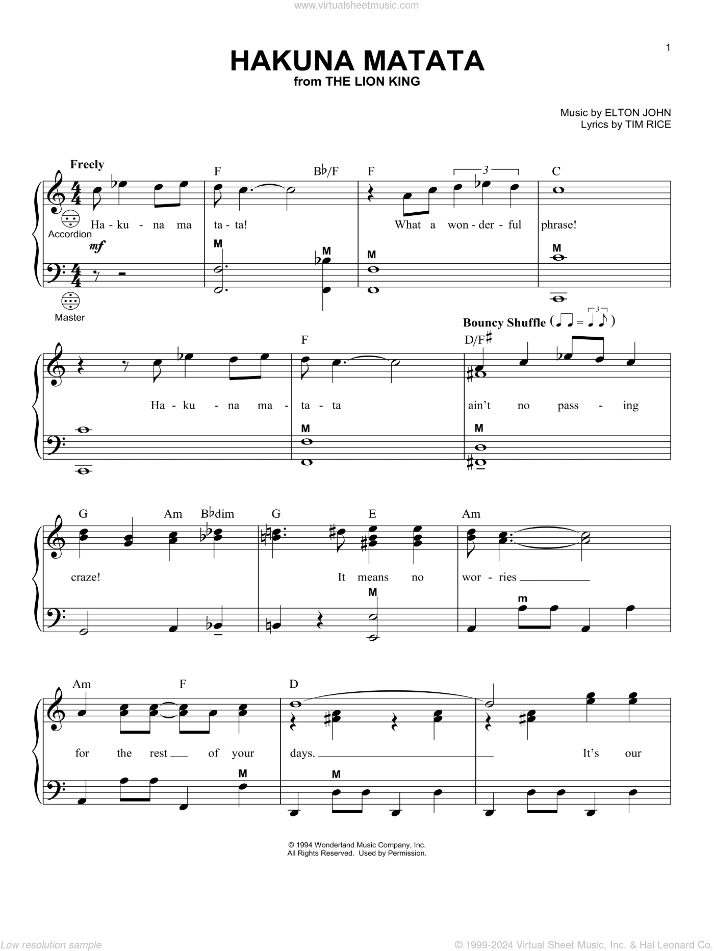 Hakuna Matata (from The Lion King)