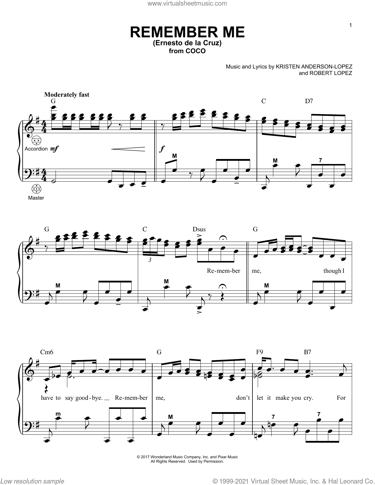 Remember Me (Ernesto de la Cruz) (from Coco)
