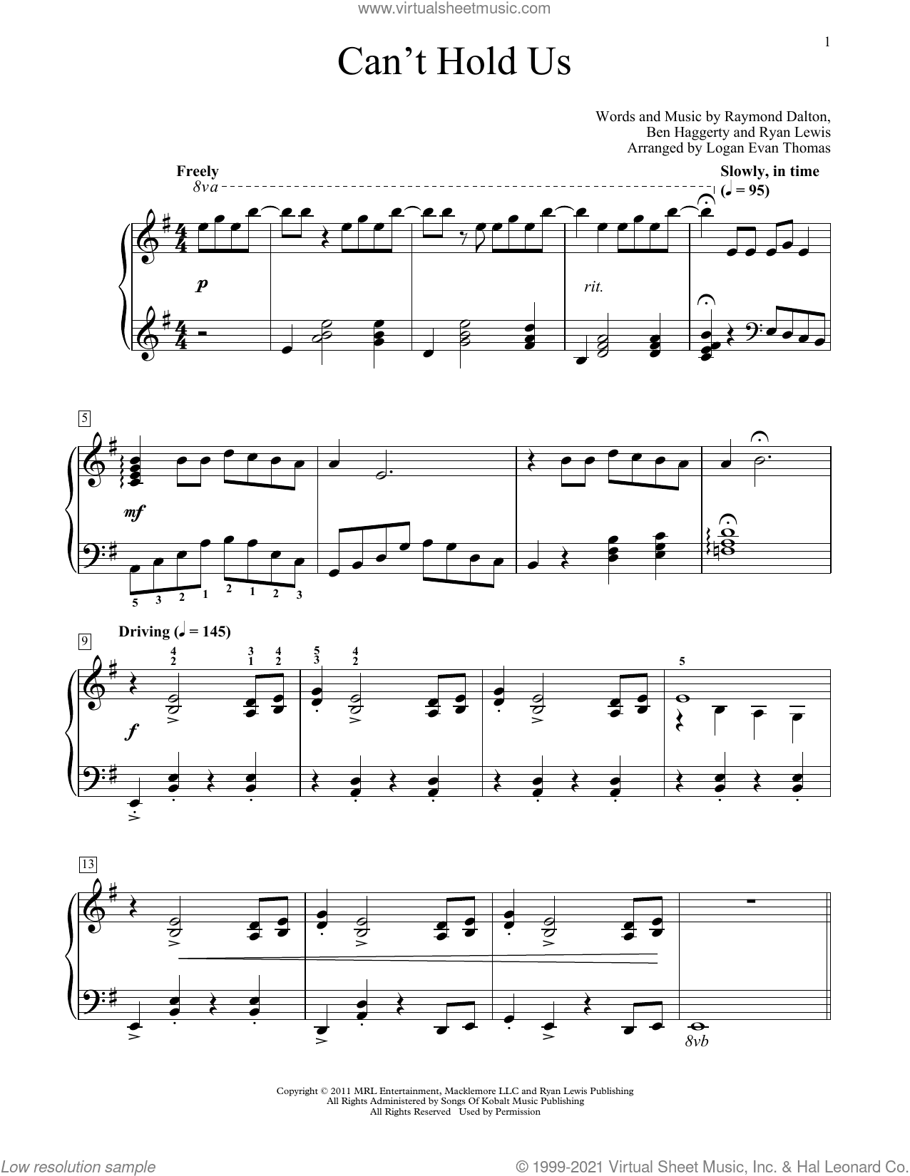 Can't Hold Us (arr. Logan Evan Thomas)