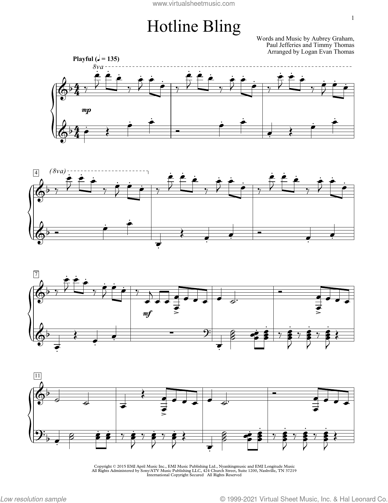 Hotline Bling (arr. Logan Evan Thomas)