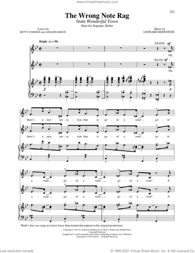The Wrong Note Rag (from Wonderful Town) (Vocal Duet)