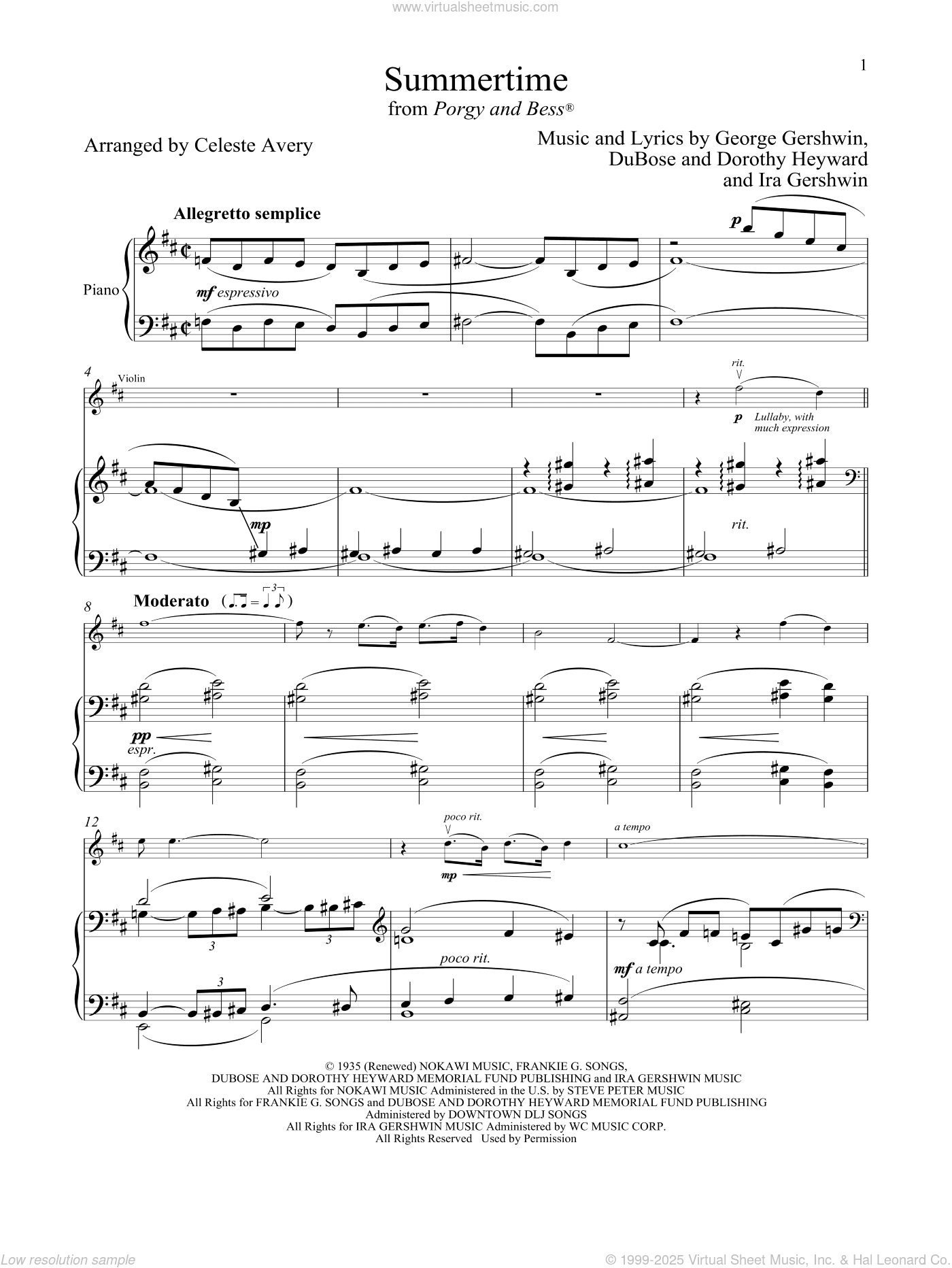 Summertime (from Porgy and Bess)