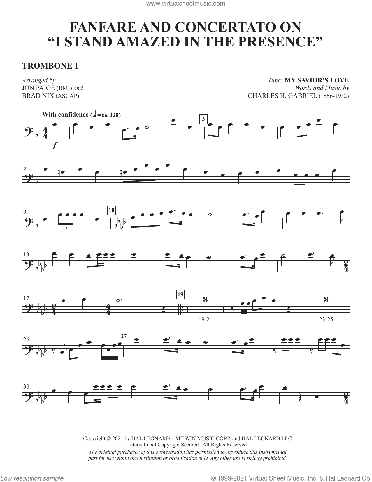 Fanfare And Concertato On "I Stand Amazed In The Presence" (arr Jon Paige and Brad Nix)