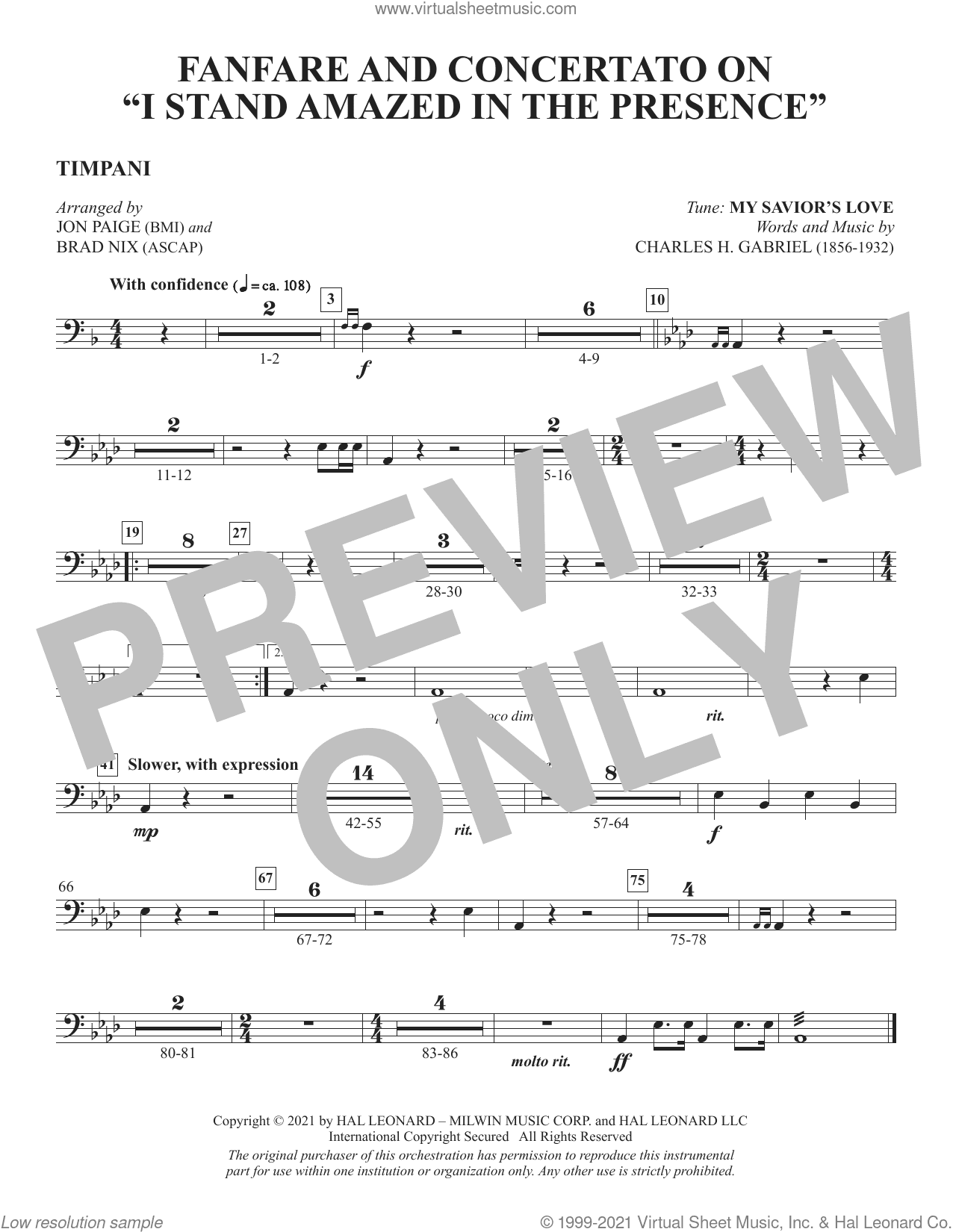Fanfare And Concertato On "I Stand Amazed In The Presence" (arr Jon Paige and Brad Nix)