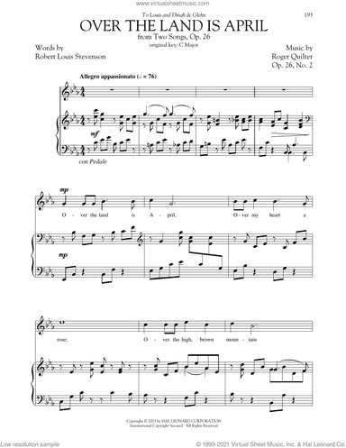 Over The Land Is April (from Two Songs, Op. 26, No. 2) (High Voice)