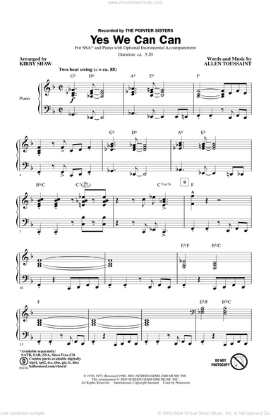 Yes We Can Can (arr. Kirby Shaw)
