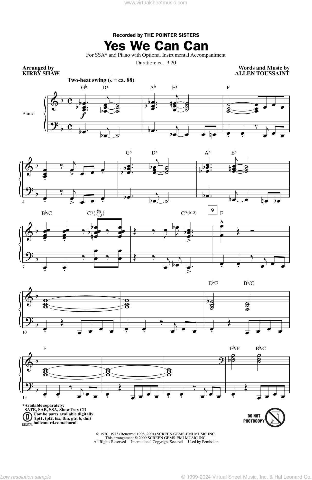 Yes We Can Can (arr. Kirby Shaw)