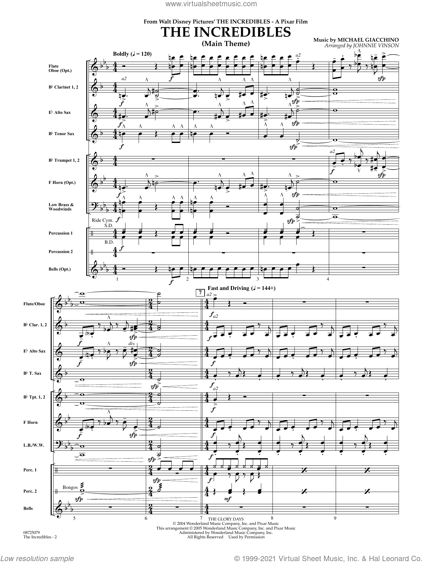 The Incredibles (Main Theme) (arr. Johnnie Vinson)