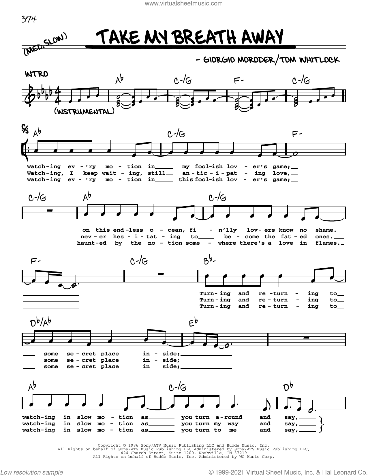 Take My Breath Away (Love Theme)