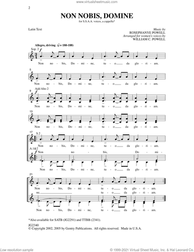 Non Nobis, Domine (arr. William C. Powell)
