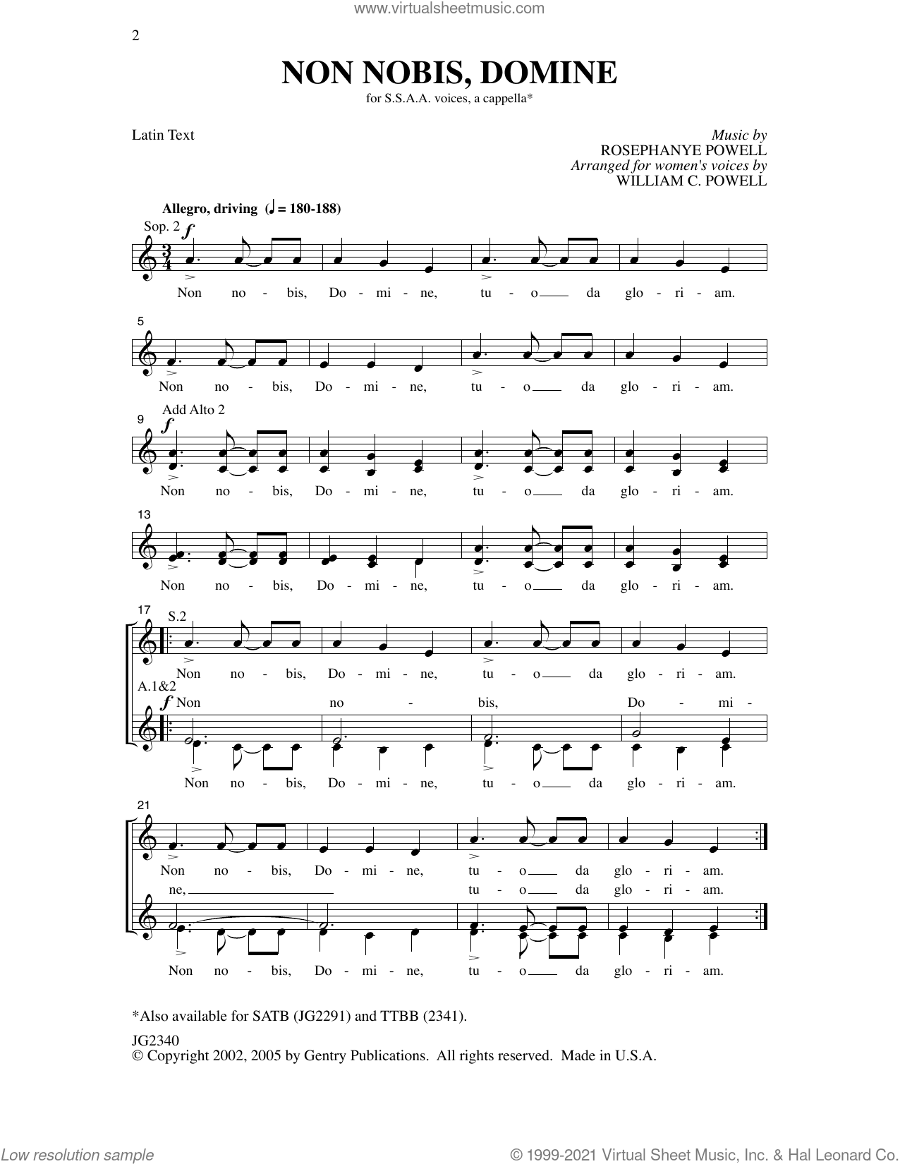 Non Nobis, Domine (arr. William C. Powell)