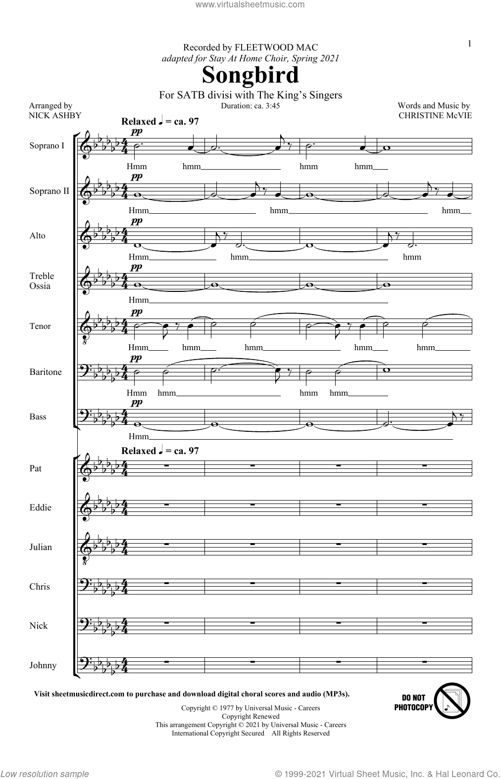 Songbird (arr. Nick Ashby)