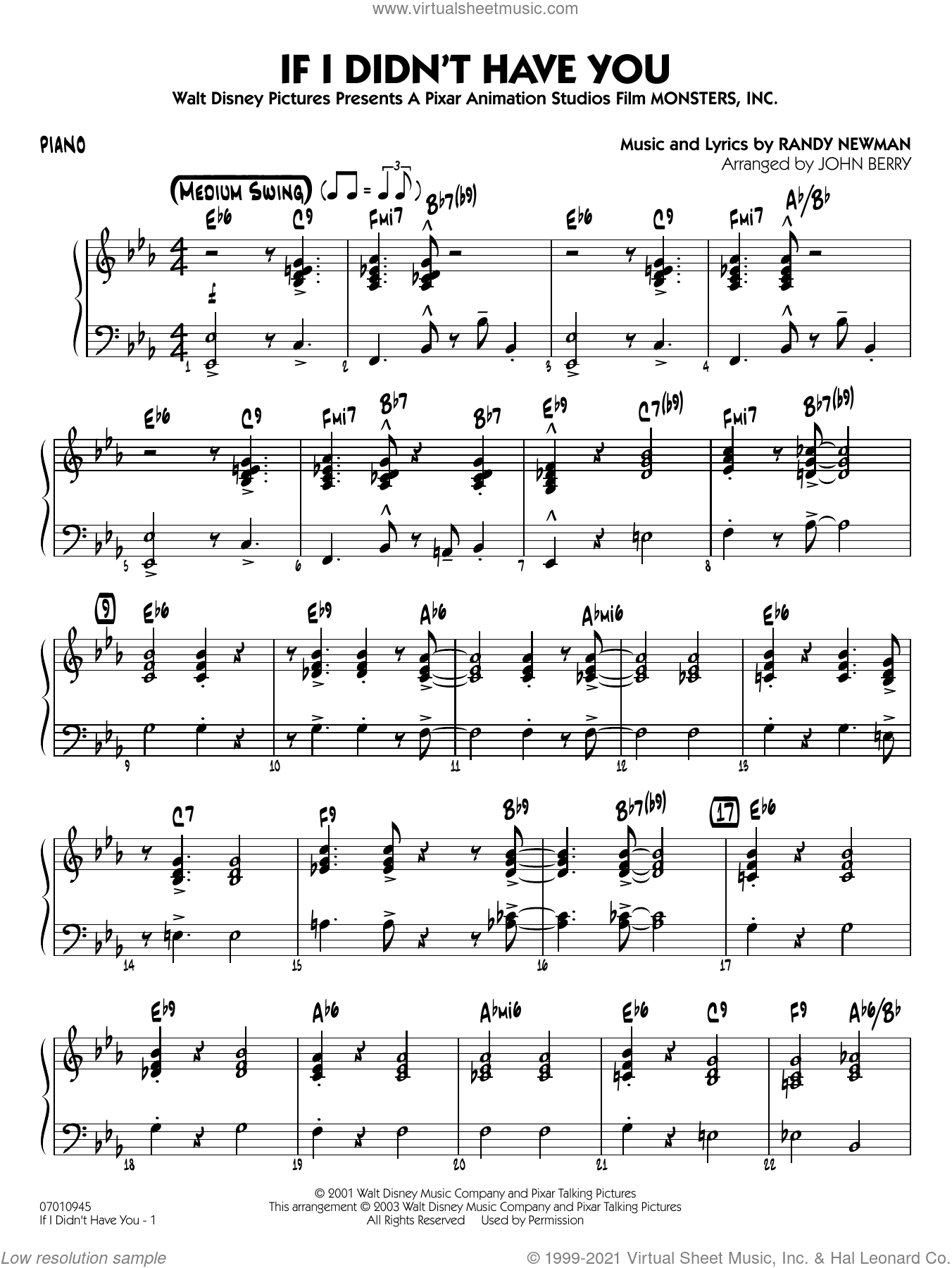 If I Didn't Have You (arr. John Berry)