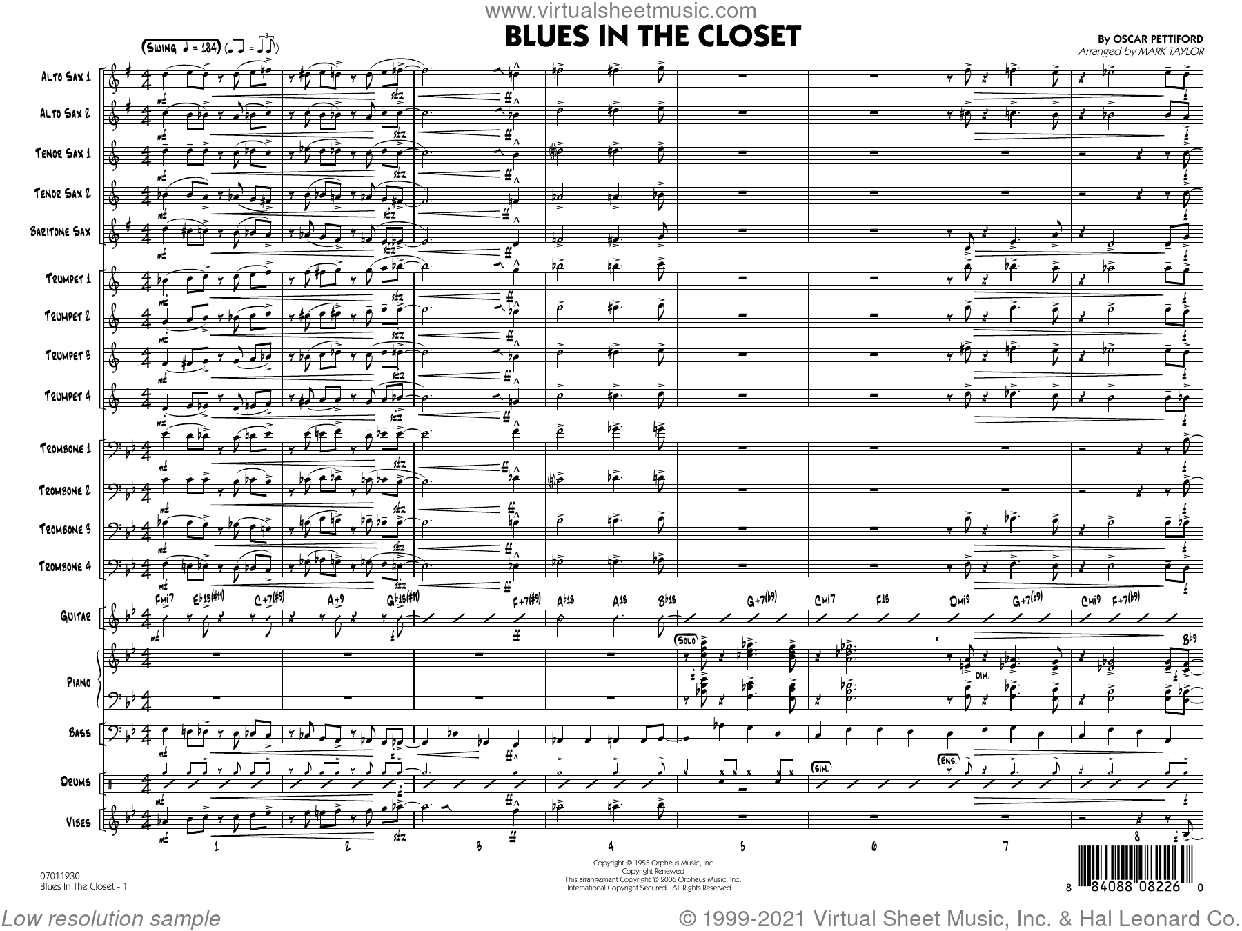 Blues in the Closet (arr. Mark Taylor) (COMPLETE)