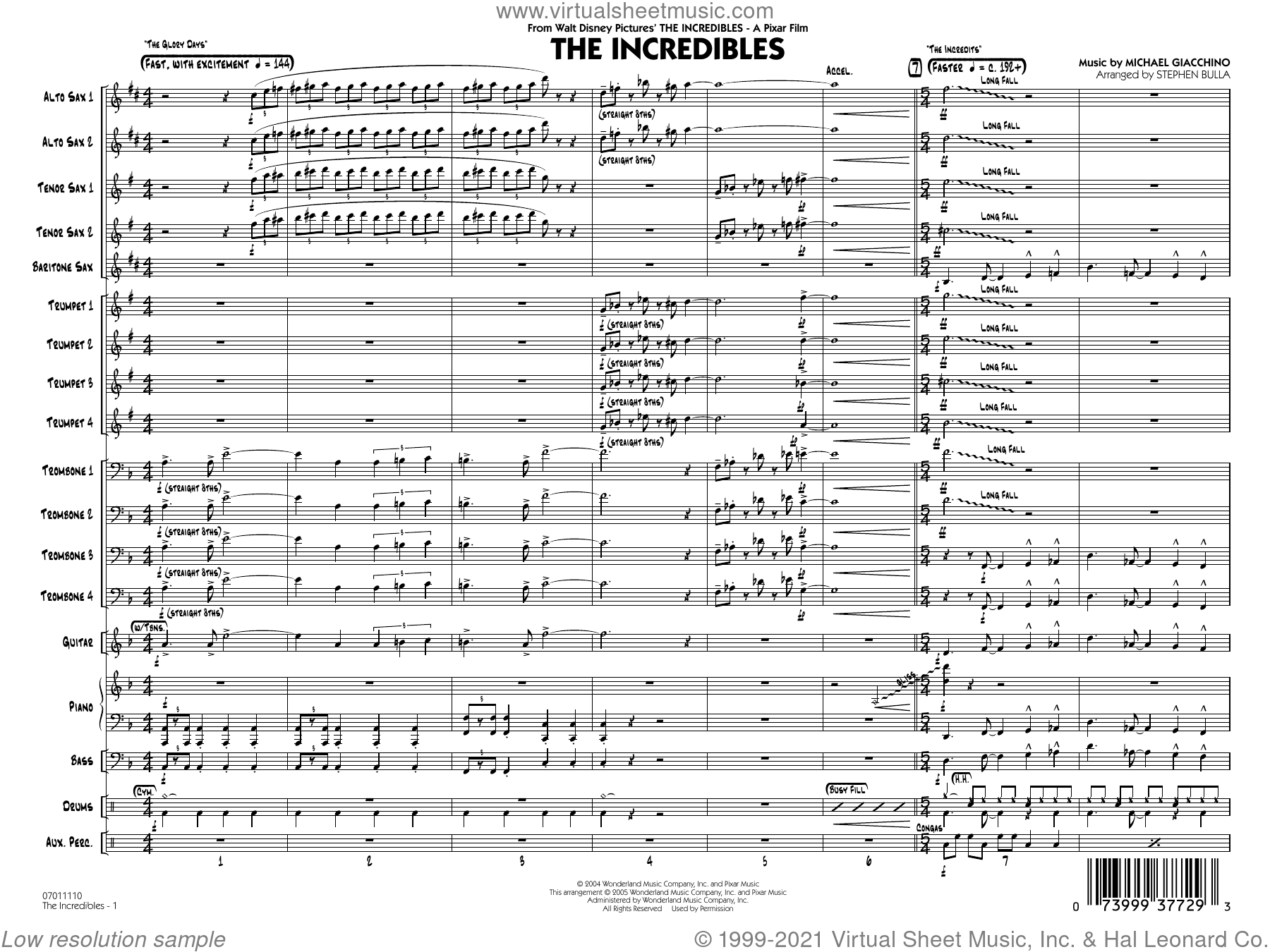 The Incredibles (arr. Stephen Bulla) (COMPLETE)