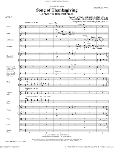 Song of Thanksgiving (Lord, to You Immortal Praise) (Handbells) (arr. John Leavitt)