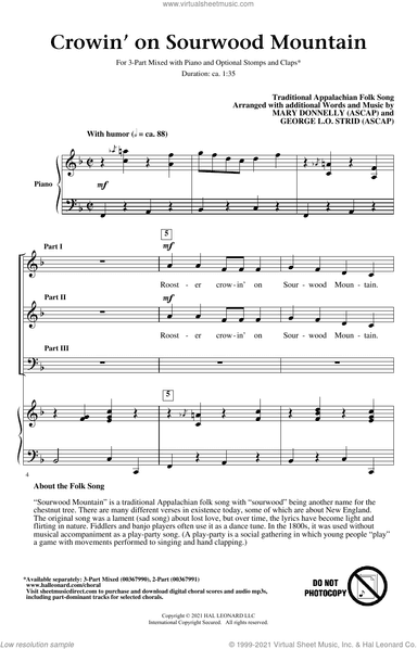 Crowin' On Sourwood Mountain (arr. Mary Donnelly and George L.O. Strid)