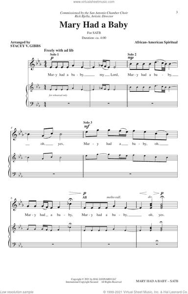 Mary Had A Baby (arr. Stacey V. Gibbs)