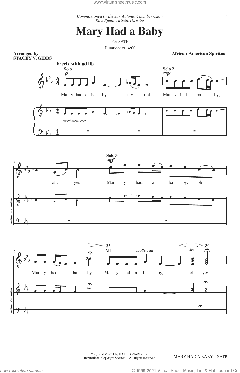 Mary Had A Baby (arr. Stacey V. Gibbs)