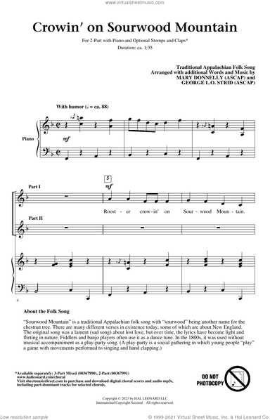 Crowin' On Sourwood Mountain (arr. Mary Donnelly and George L.O. Strid)