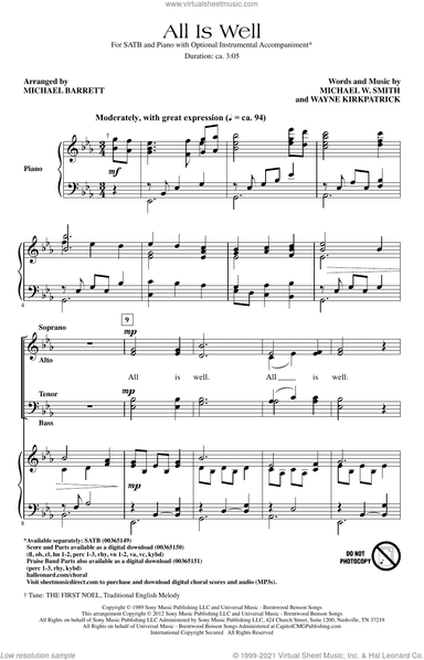 All Is Well (arr. Michael Barrett)