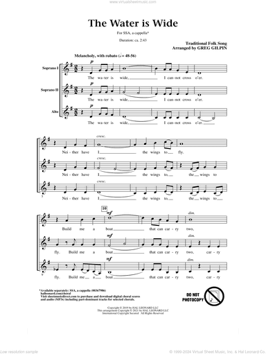 The Water Is Wide (arr. Greg Gilpin)
