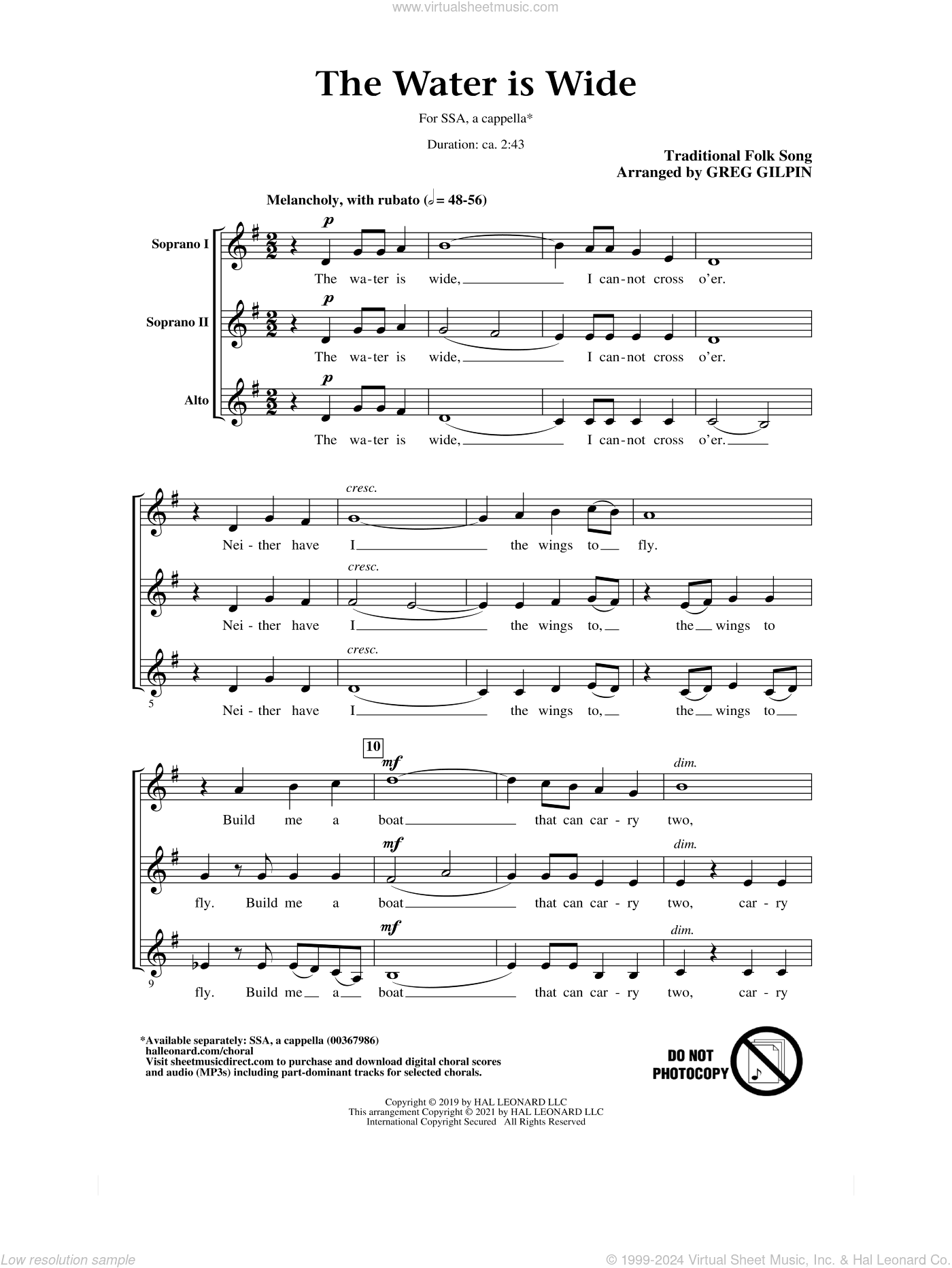 The Water Is Wide (arr. Greg Gilpin)