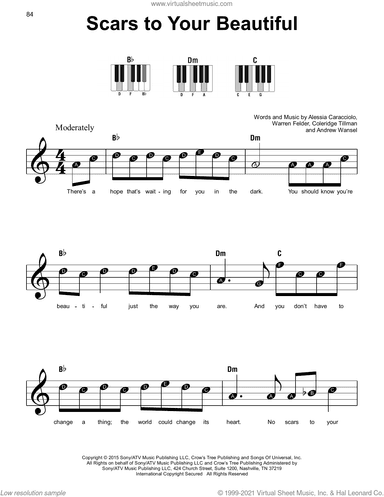 Scars To Your Beautiful, (beginner)