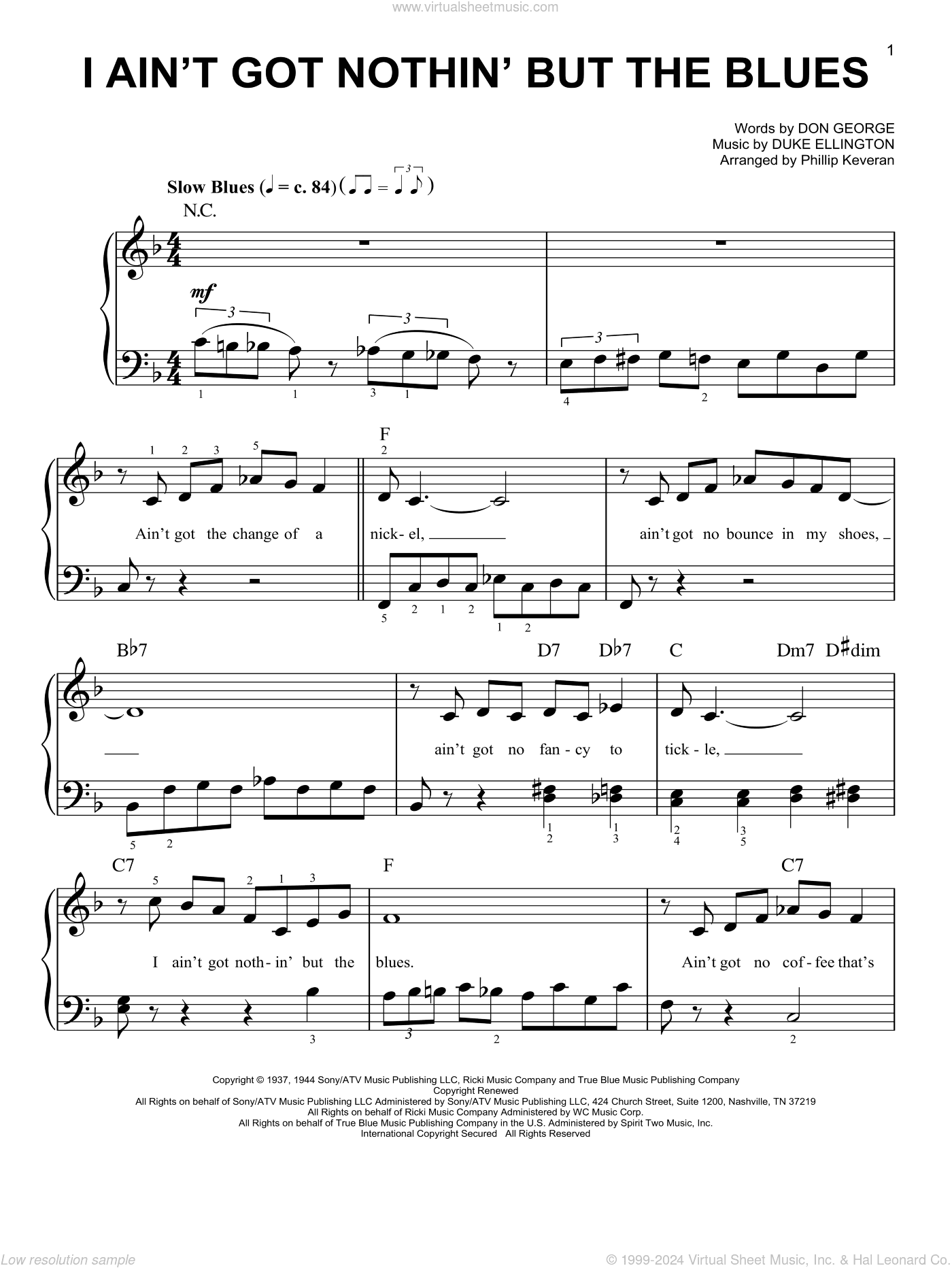 I Ain't Got Nothin' But The Blues (arr. Phillip Keveren)