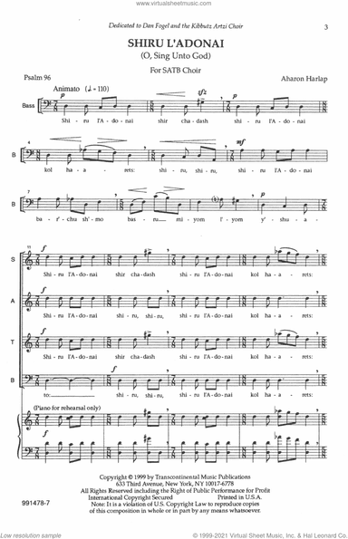 Shiru L'adonai (O Sing Unto God)