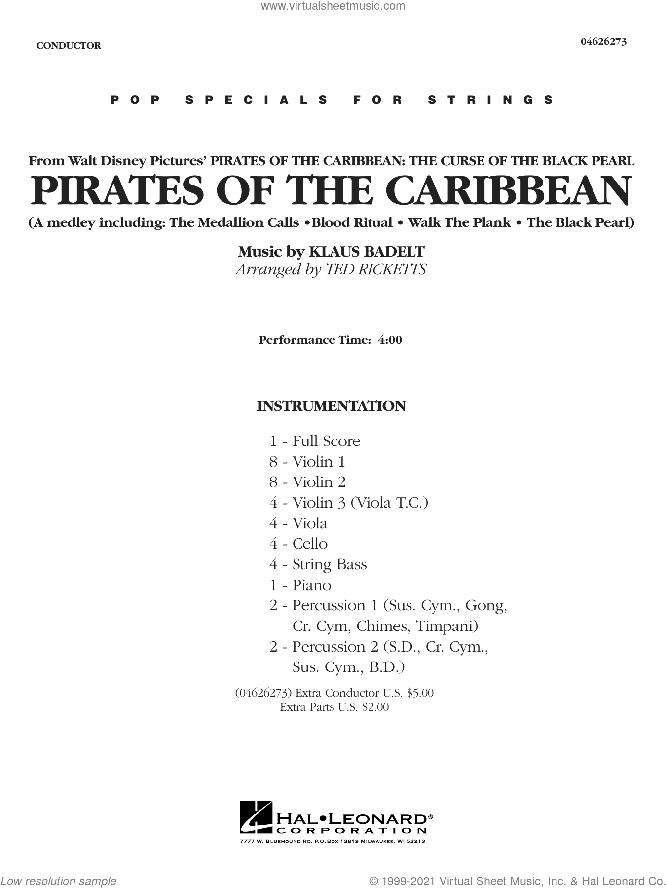 Pirates of the Caribbean (Medley) (arr. Ted Ricketts)