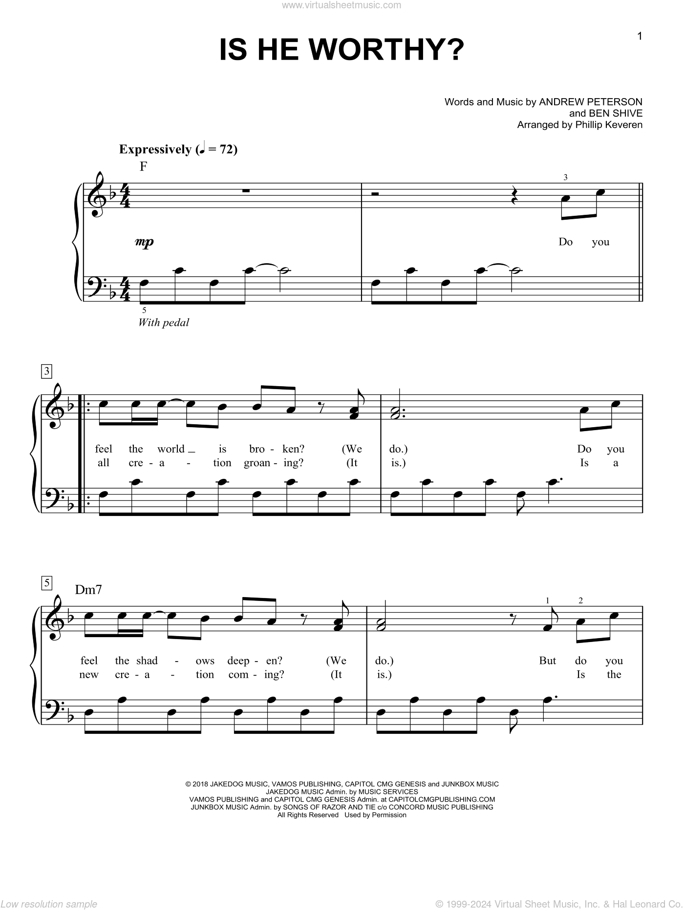 Is He Worthy? (arr. Phillip Keveren)