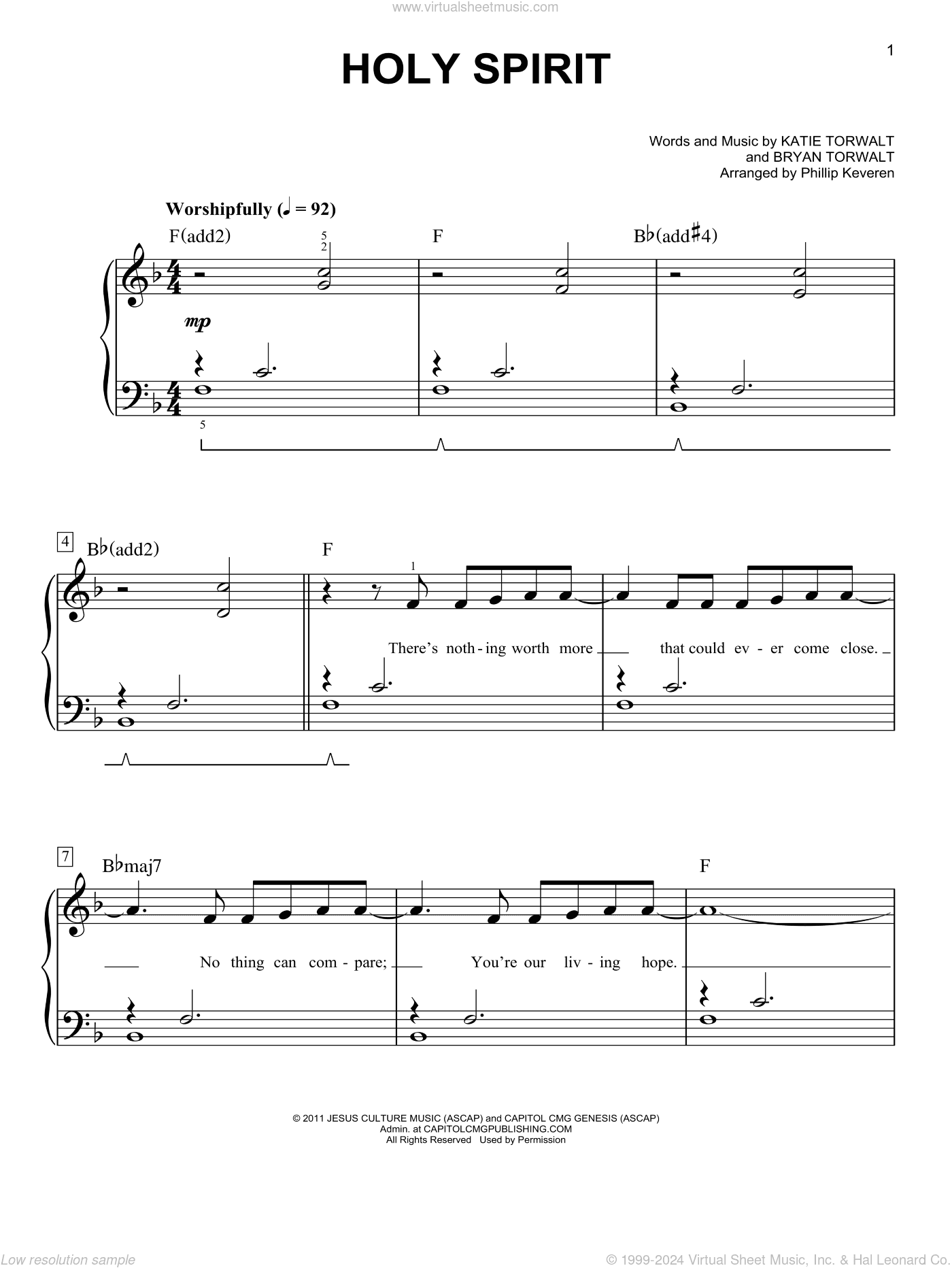 Holy Spirit (arr. Phillip Keveren)