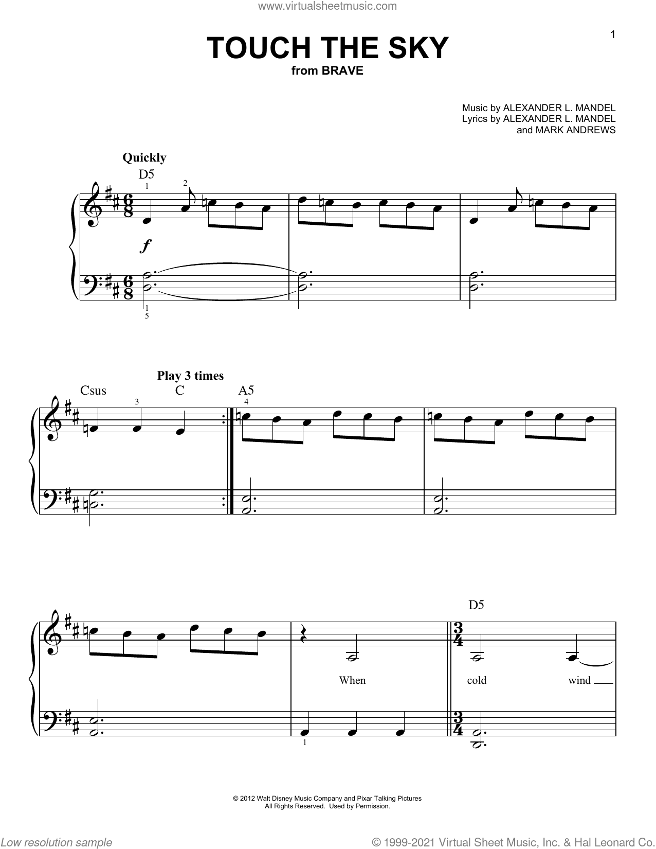 Touch The Sky (from Brave), (beginner)