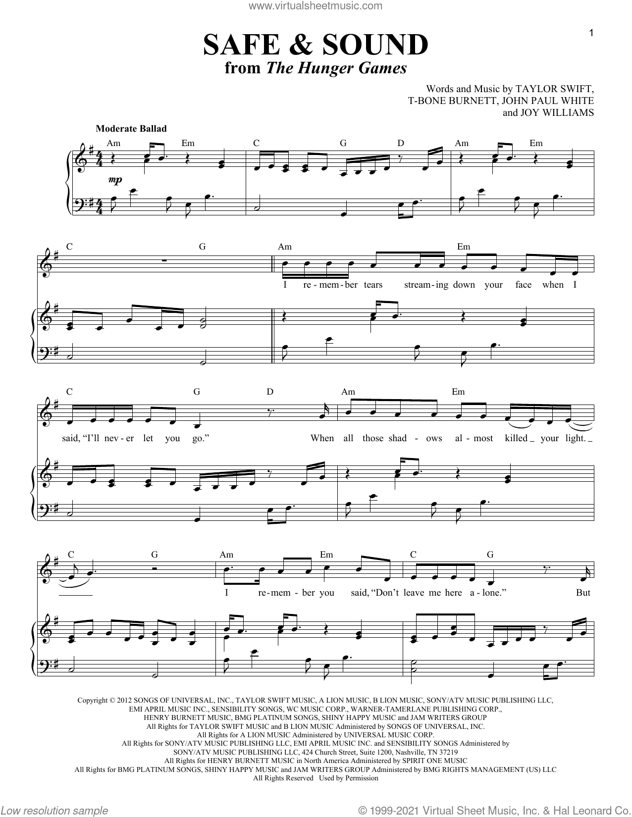 Safe and Sound (feat. The Civil Wars) (from The Hunger Games)