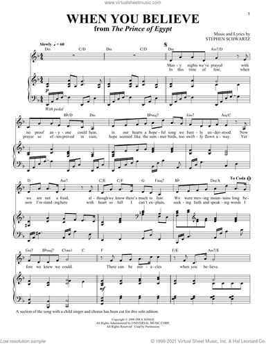 When You Believe [Solo version] (from The Prince Of Egypt)
