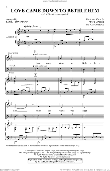 Love Came Down To Bethlehem (arr. Ken Litton)