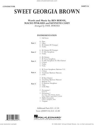 Sweet Georgia Brown (arr. Paul Murtha) (COMPLETE)