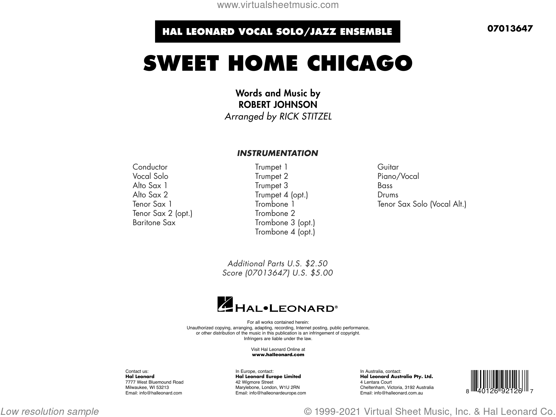 Sweet Home Chicago (arr. Rick Stitzel) (COMPLETE)