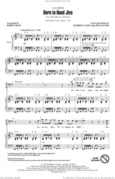 Born To Hand Jive (from Grease) (arr. Kirby Shaw)