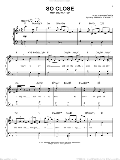 So Close (from Enchanted), (beginner)