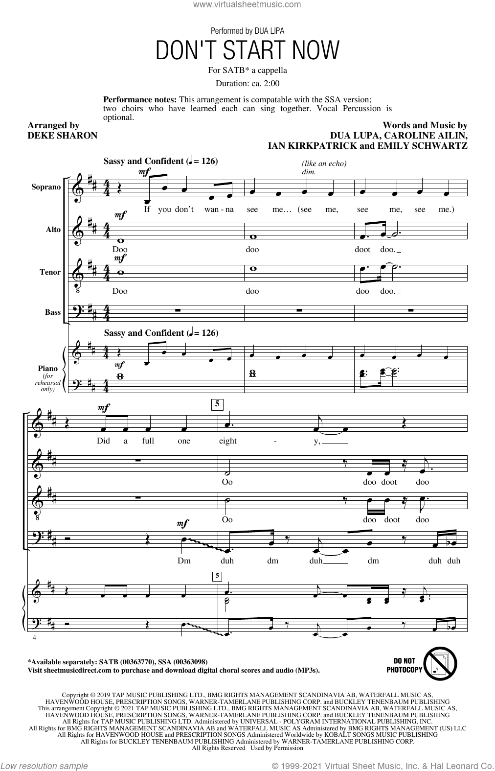 Don't Start Now (arr. Deke Sharon)