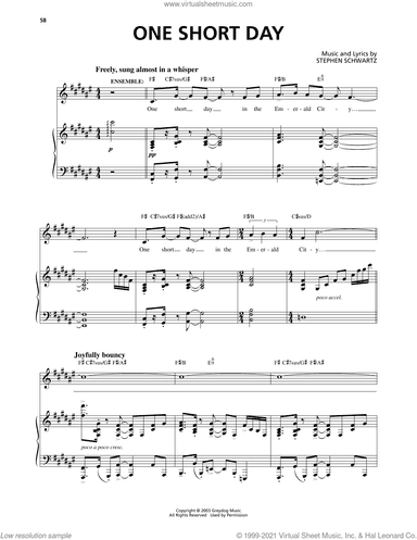 One Short Day (from Wicked)