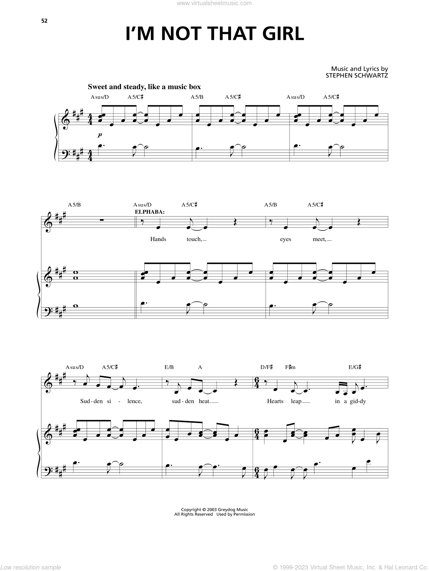 I'm Not That Girl (from Wicked)