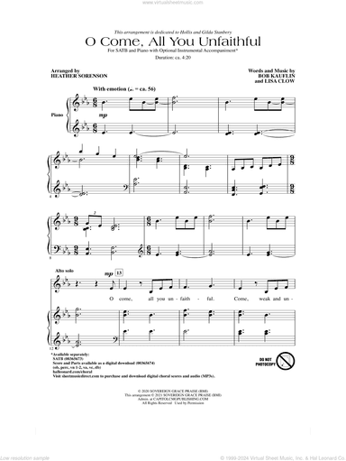 O Come All You Unfaithful (arr. Heather Sorenson)