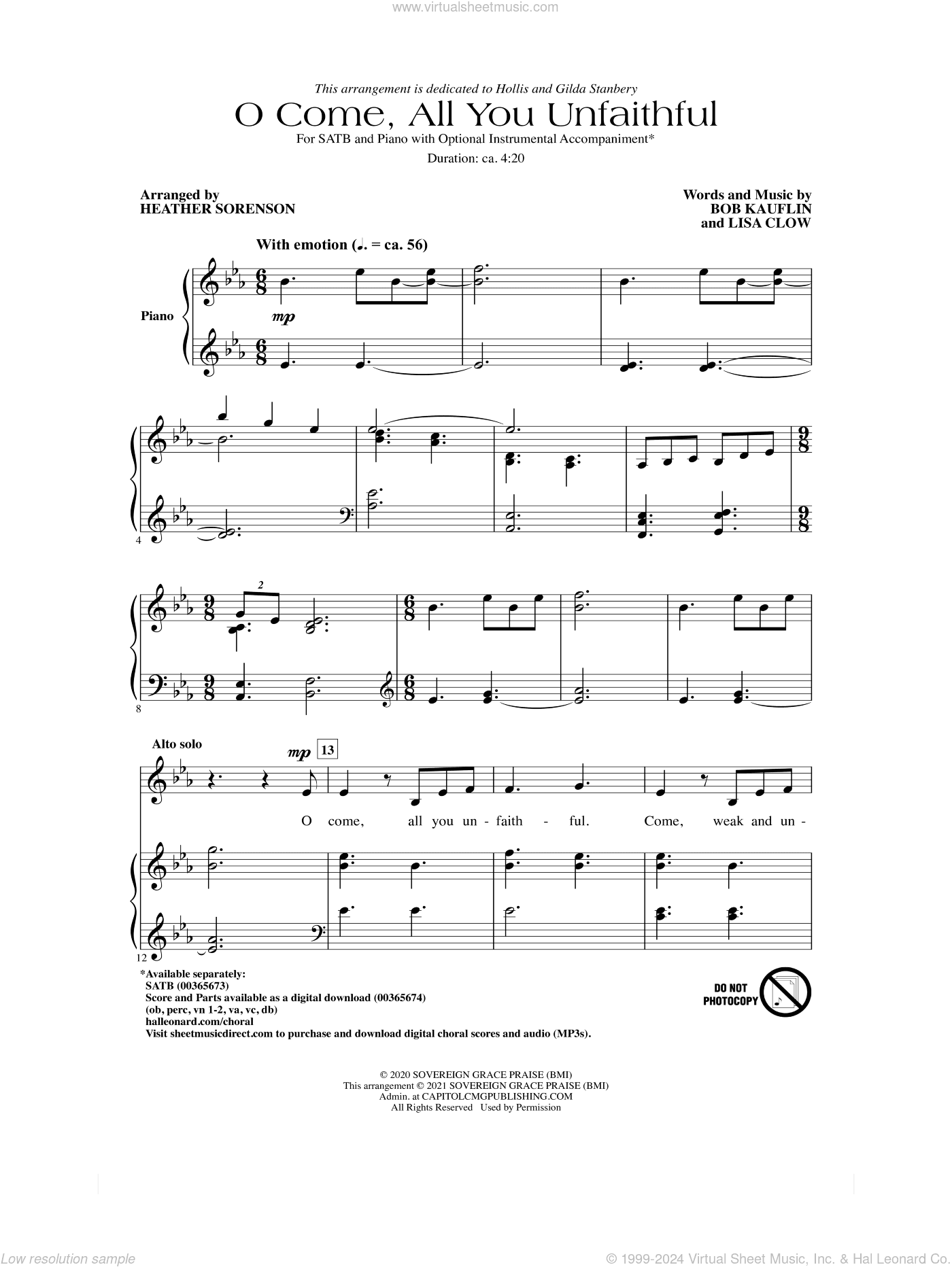 O Come All You Unfaithful (arr. Heather Sorenson)