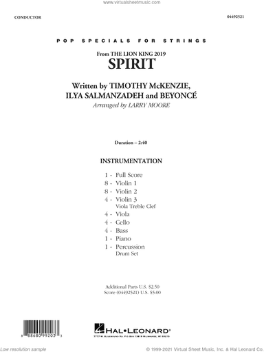 Spirit (from The Lion King 2019) (arr. Larry Moore)