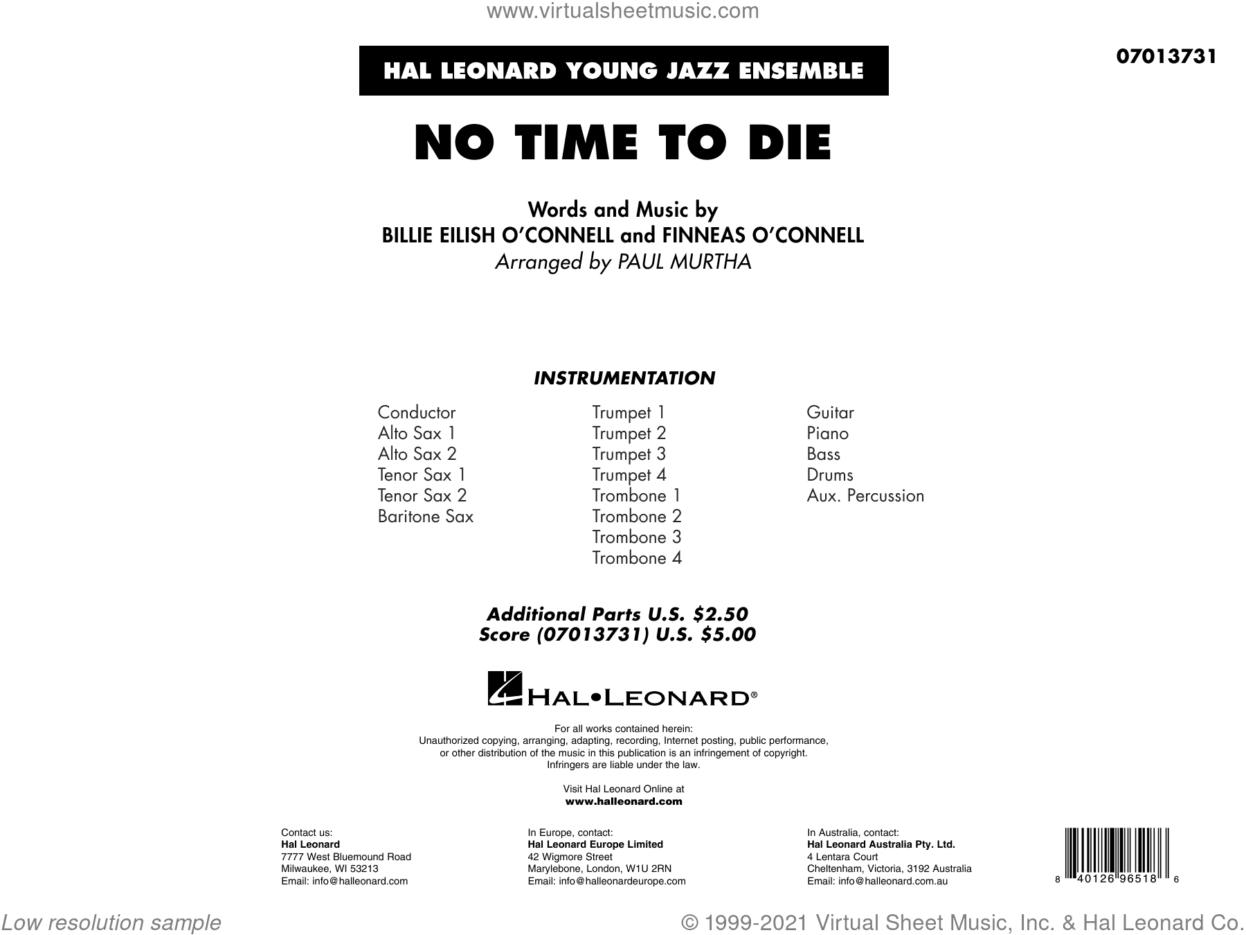 No Time to Die (from No Time To Die) (arr. Paul Murtha)