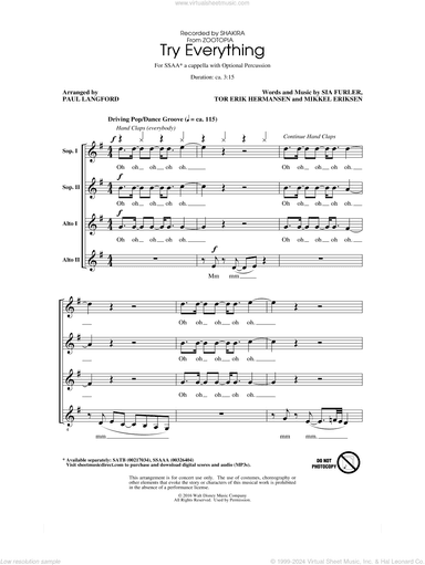 Try Everything (arr. Paul Langford)