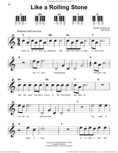 Like A Rolling Stone, (beginner)